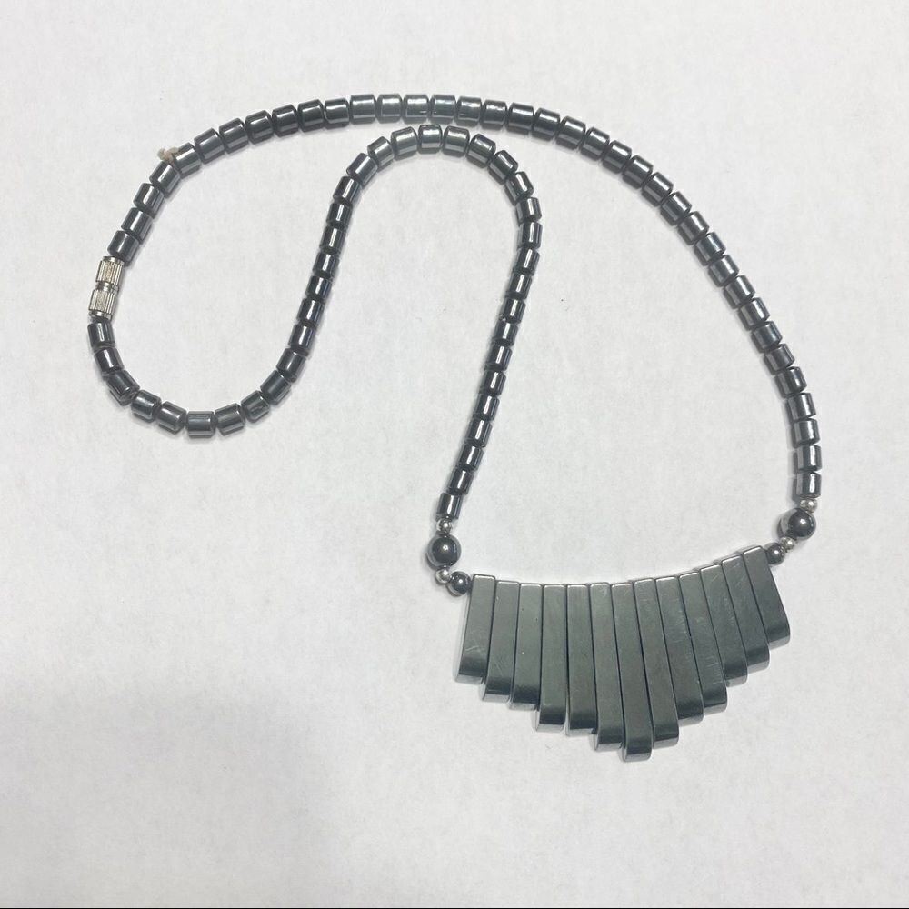 Black rock handmade necklace